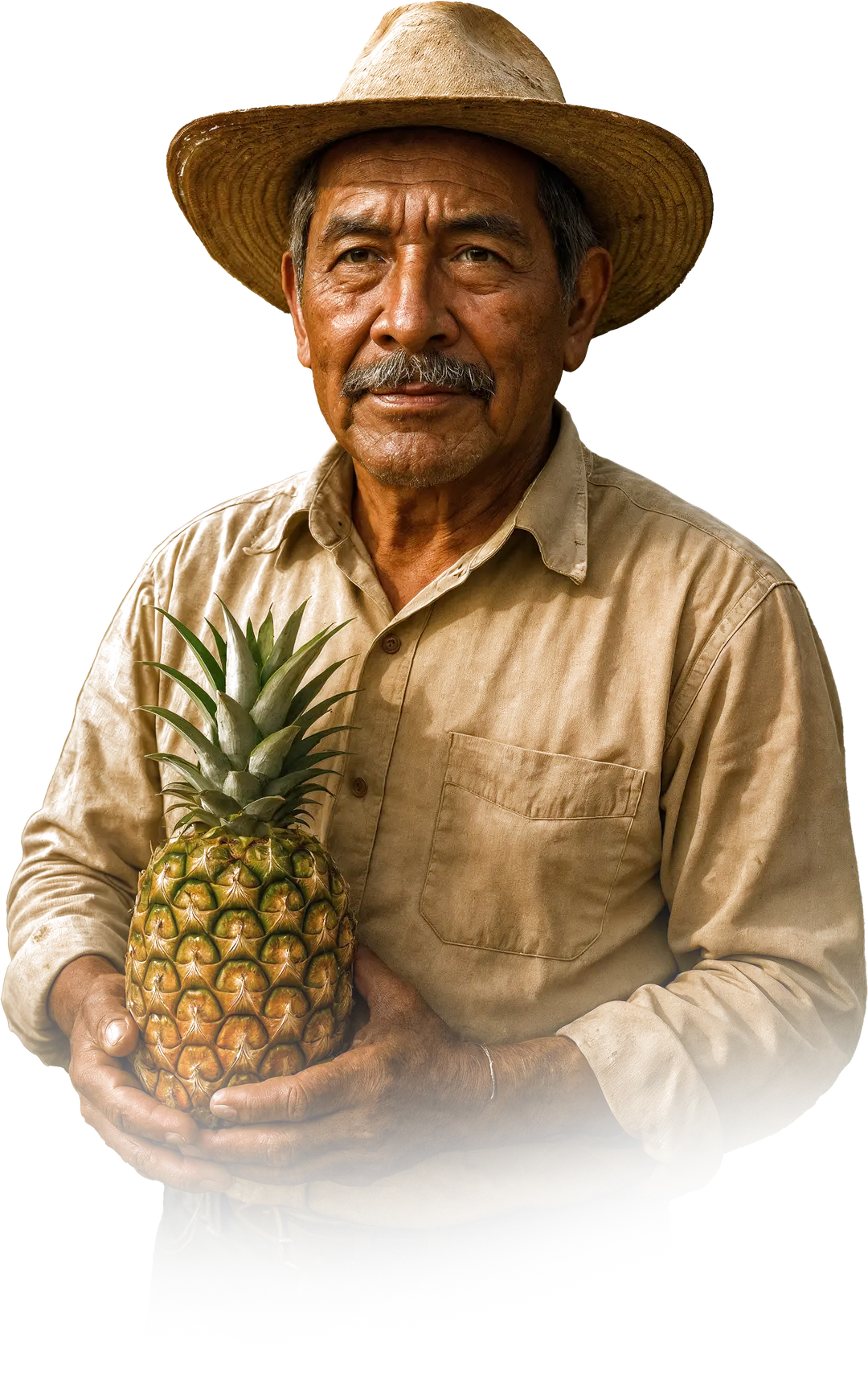 agricultor con piña