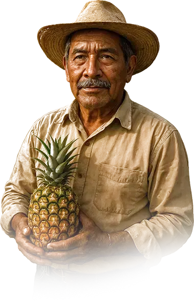 agricultor con piña